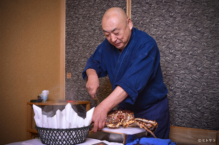 活カニの花咲