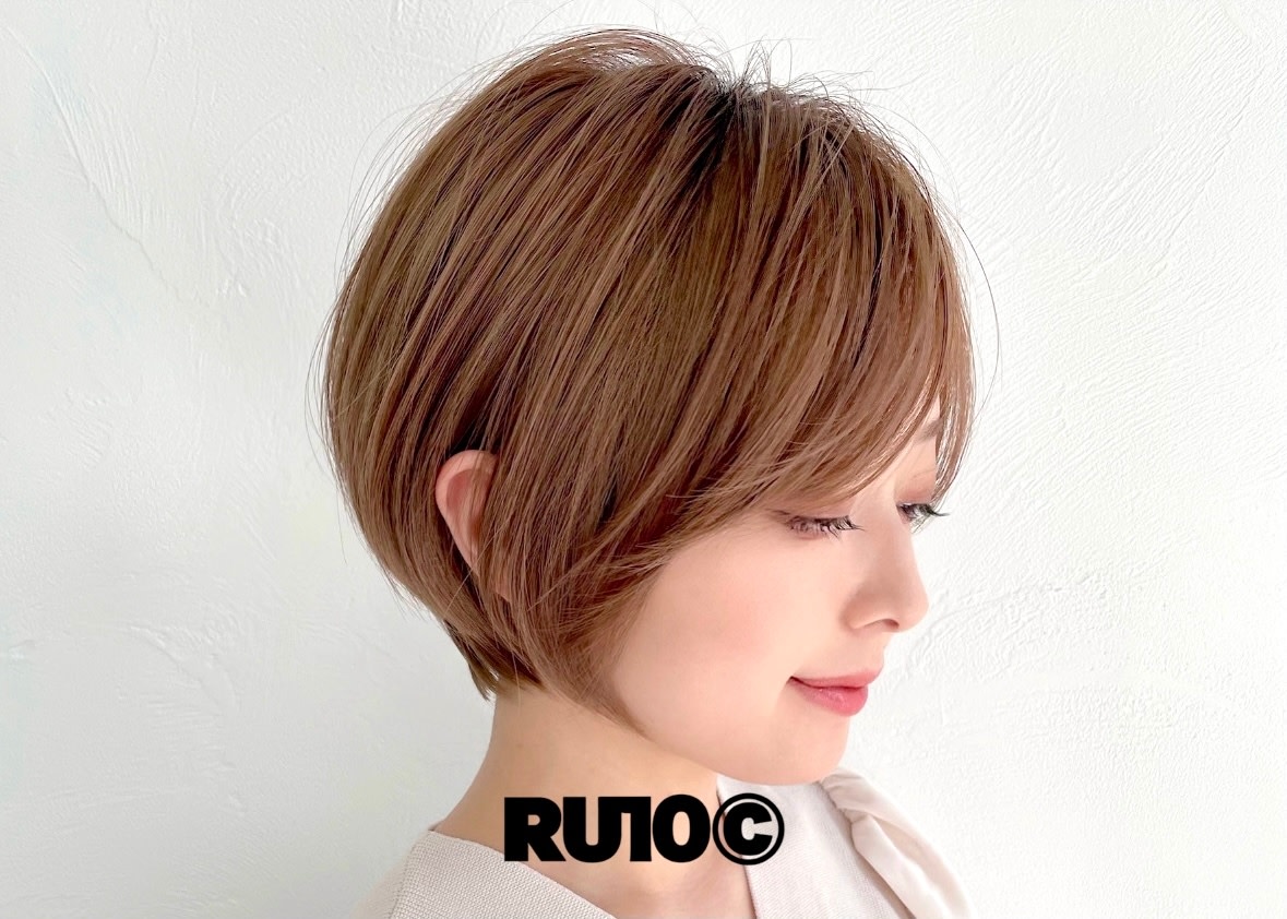 RU10C ブリーチなしダブルカラー/白髪ぼかしハイライト/酸性ストレート