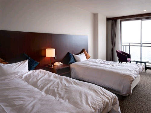 湯の児温泉　海と夕やけ