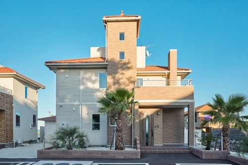 太平洋一望の新築3階建の宿 専用BBQガーデンには大型遊具も。BBQも可 VOGUE C  ^