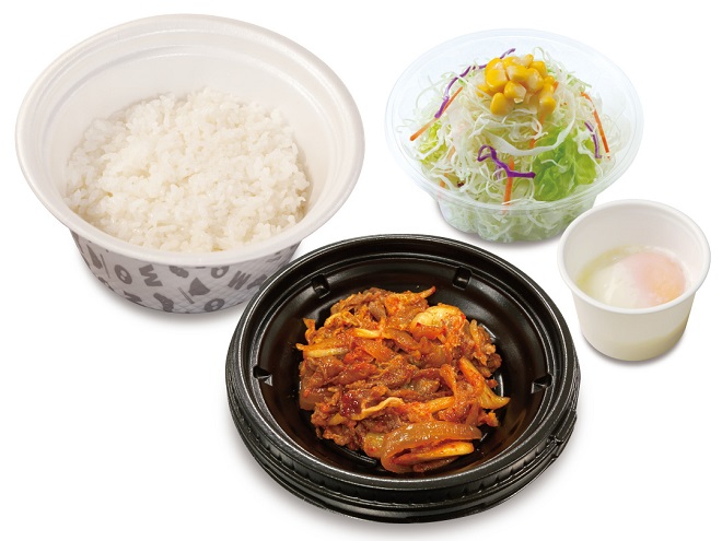 焼キムチ牛めし生野菜半熟玉子セット
