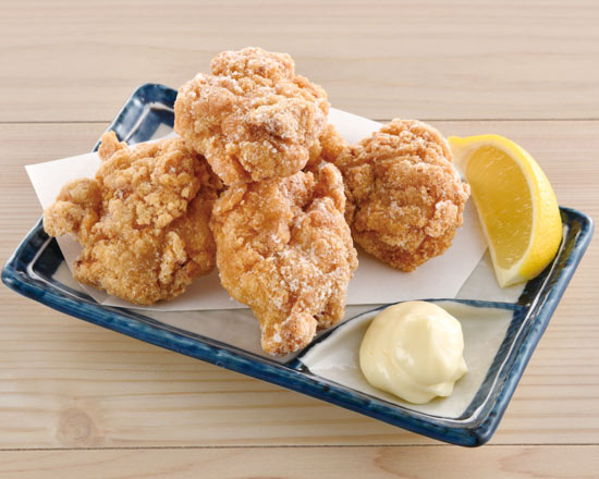 若鶏の唐揚げ　あごだし醤油仕立て Fried Chicken (Fish Broth Soy Sauce Flavor）