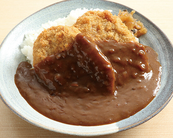 F-1118】メンチカツ(2ヶ)カレーMenchi-Katsu with Curry Rice  (Minced Meat Cutlet 2 pieces)