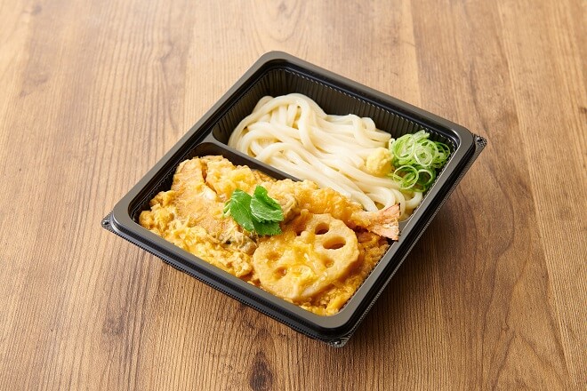 天とじ丼とうどんのW弁当