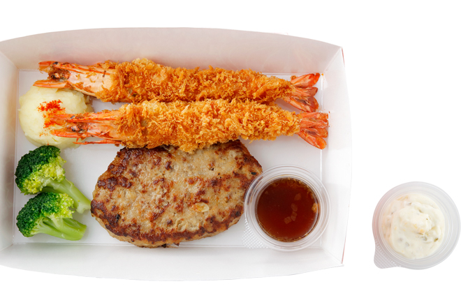 びっくりエビフライ＆ハンバーグ